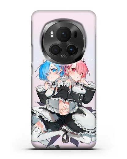 Чехол аниме Re:zero жизнь с нуля - Рем и Рам горничные силиконовый для Honor Magic 6 Pro