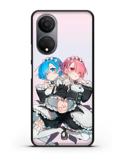Чехол аниме Re:zero жизнь с нуля - Рем и Рам горничные силиконовый для Honor X7