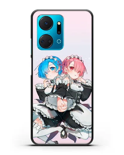 Чехол аниме Re:zero жизнь с нуля - Рем и Рам горничные силиконовый для Honor X7a Plus