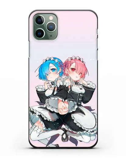 Чехол аниме Re:zero жизнь с нуля - Рем и Рам горничные силиконовый для iPhone 11 Pro Max
