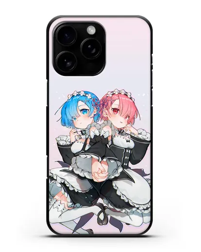 Чехол аниме Re:zero жизнь с нуля - Рем и Рам горничные силиконовый для iPhone 16 Pro Max