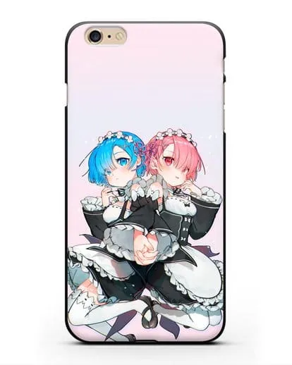 Чехол аниме Re:zero жизнь с нуля - Рем и Рам горничные силиконовый для iPhone 6 Plus