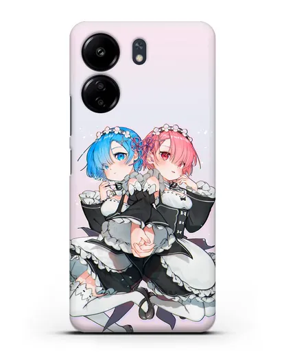 Чехол аниме Re:zero жизнь с нуля - Рем и Рам горничные силиконовый для Xiaomi Poco C65