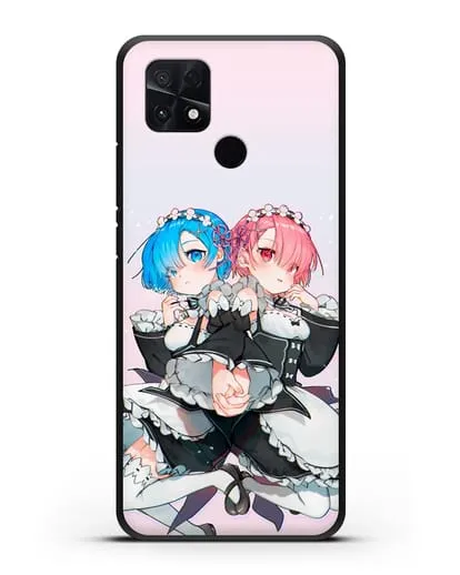 Чехол аниме Re:zero жизнь с нуля - Рем и Рам горничные силиконовый для Xiaomi Poco C40