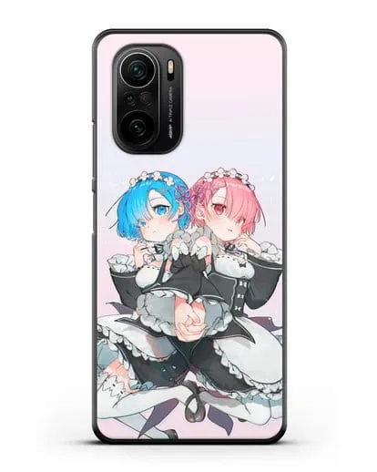 Чехол аниме Re:zero жизнь с нуля - Рем и Рам горничные силиконовый для Xiaomi Poco F3 Pro