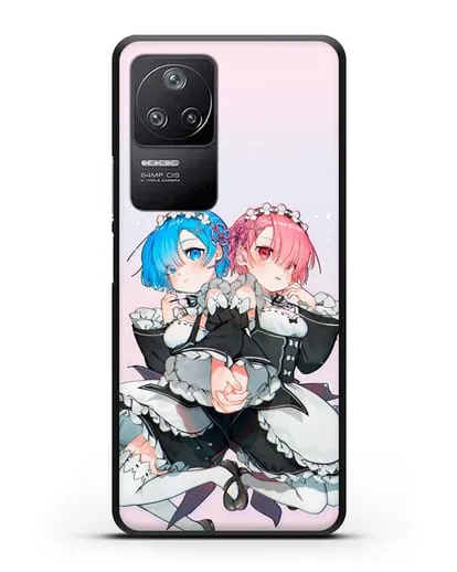 Чехол аниме Re:zero жизнь с нуля - Рем и Рам горничные силиконовый для Xiaomi Poco F4