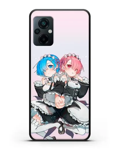 Чехол аниме Re:zero жизнь с нуля - Рем и Рам горничные силиконовый для Xiaomi Poco M5