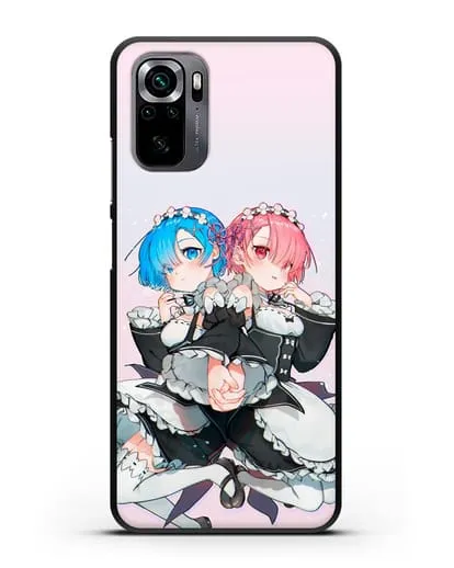 Чехол аниме Re:zero жизнь с нуля - Рем и Рам горничные силиконовый для Xiaomi Poco M5s