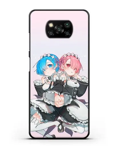 Чехол аниме Re:zero жизнь с нуля - Рем и Рам горничные силиконовый для Xiaomi Poco X3 Pro
