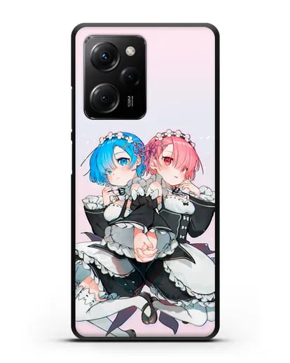 Чехол аниме Re:zero жизнь с нуля - Рем и Рам горничные силиконовый для Xiaomi Poco X5 Pro