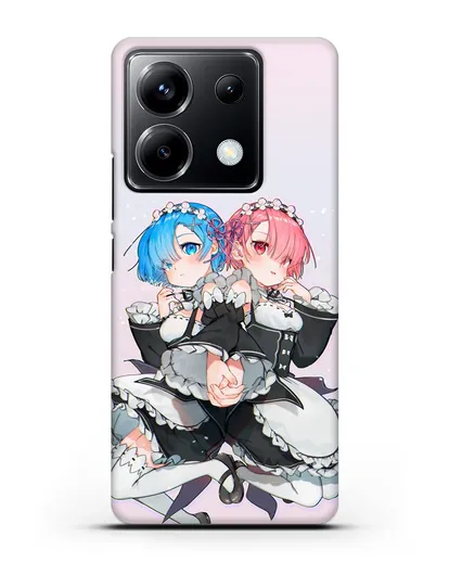 Чехол аниме Re:zero жизнь с нуля - Рем и Рам горничные силиконовый для Xiaomi Poco X6