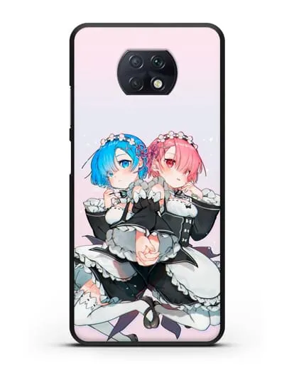 Чехол аниме Re:zero жизнь с нуля - Рем и Рам горничные силиконовый для Xiaomi Redmi Note 9T