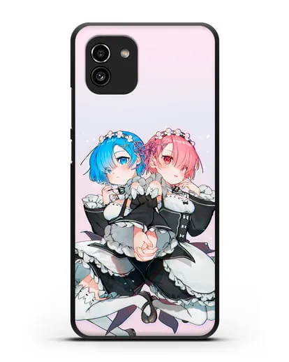 Чехол аниме Re:zero жизнь с нуля - Рем и Рам горничные силиконовый для Samsung Galaxy A03 [SM-A035]