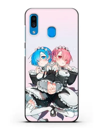 Чехол аниме Re:zero жизнь с нуля - Рем и Рам горничные силиконовый для Samsung Galaxy A30 [SM-A305FN]