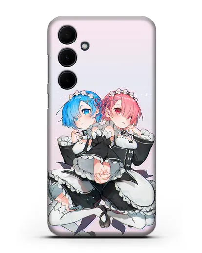 Чехол аниме Re:zero жизнь с нуля - Рем и Рам горничные силиконовый для Samsung Galaxy A55 [SM-A556]