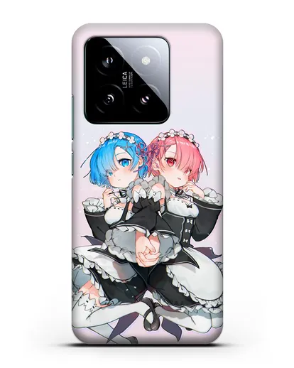 Чехол аниме Re:zero жизнь с нуля - Рем и Рам горничные силиконовый для Xiaomi 14
