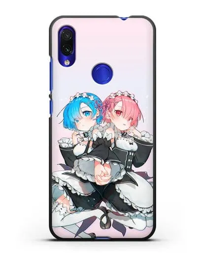 Чехол аниме Re:zero жизнь с нуля - Рем и Рам горничные силиконовый для Xiaomi Redmi Note 7