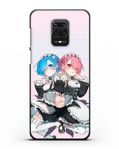 Чехол аниме Re:zero жизнь с нуля - Рем и Рам горничные силиконовый для Xiaomi Redmi Note 9S