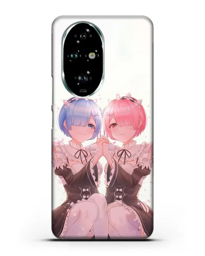 Чехол аниме Re:zero жизнь с нуля - Рем и Рам близняшки силиконовый для Honor 200 Pro