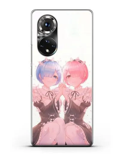 Чехол аниме Re:zero жизнь с нуля - Рем и Рам близняшки силиконовый для Honor 50 Pro