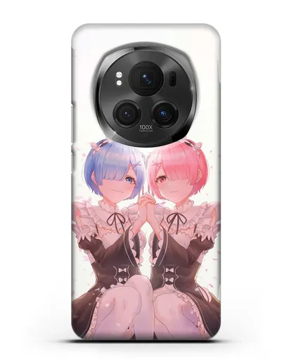 Чехол аниме Re:zero жизнь с нуля - Рем и Рам близняшки силиконовый для Honor Magic 6 Pro