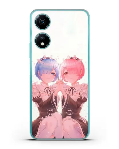 Чехол аниме Re:zero жизнь с нуля - Рем и Рам близняшки силиконовый для Honor X5 Plus