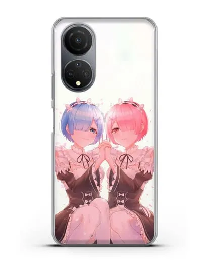 Чехол аниме Re:zero жизнь с нуля - Рем и Рам близняшки силиконовый для Honor X7