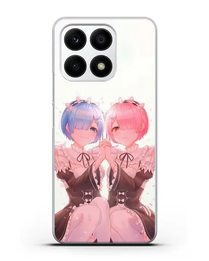 Чехол аниме Re:zero жизнь с нуля - Рем и Рам близняшки силиконовый для Honor X8a