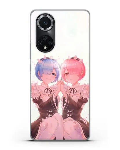 Чехол аниме Re:zero жизнь с нуля - Рем и Рам близняшки силиконовый для Huawei Nova 9