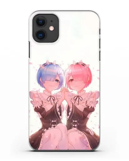 Чехол аниме Re:zero жизнь с нуля - Рем и Рам близняшки силиконовый для iPhone 11