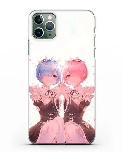 Чехол аниме Re:zero жизнь с нуля - Рем и Рам близняшки силиконовый для iPhone 11 Pro Max