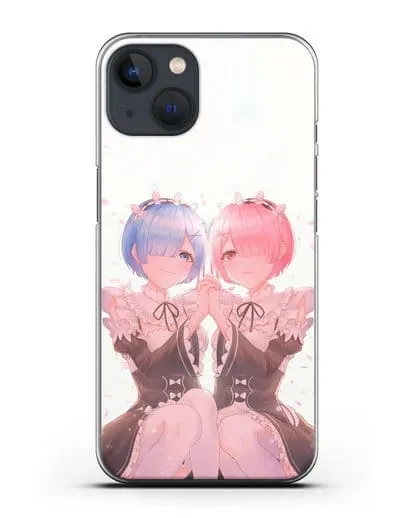 Чехол аниме Re:zero жизнь с нуля - Рем и Рам близняшки силиконовый для iPhone 13