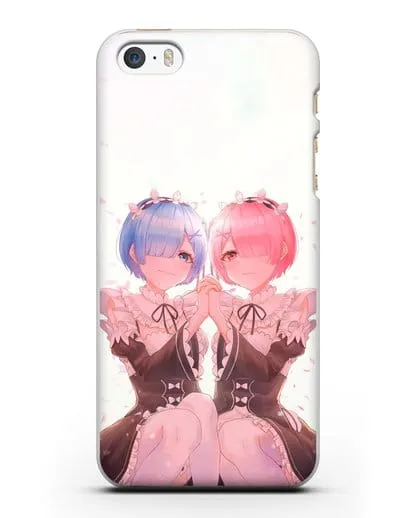 Чехол аниме Re:zero жизнь с нуля - Рем и Рам близняшки силиконовый для iPhone 5/5s/SE