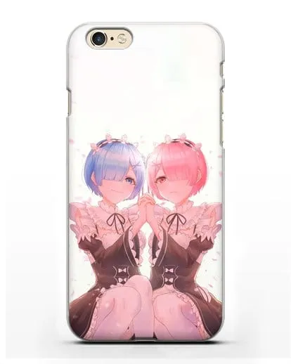 Чехол аниме Re:zero жизнь с нуля - Рем и Рам близняшки силиконовый для iPhone 6