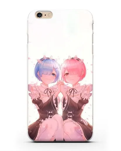 Чехол аниме Re:zero жизнь с нуля - Рем и Рам близняшки силиконовый для iPhone 6 Plus