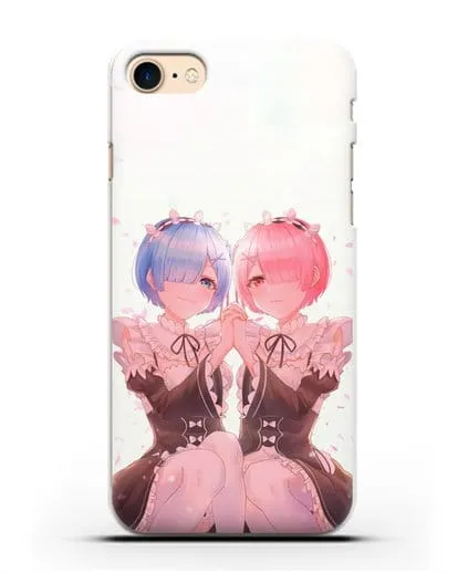 Чехол аниме Re:zero жизнь с нуля - Рем и Рам близняшки силиконовый для iPhone 8