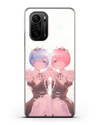 Чехол аниме Re:zero жизнь с нуля - Рем и Рам близняшки силиконовый для Xiaomi Poco F3