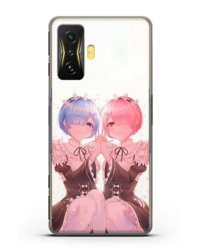 Чехол аниме Re:zero жизнь с нуля - Рем и Рам близняшки силиконовый для Xiaomi Poco F4 GT