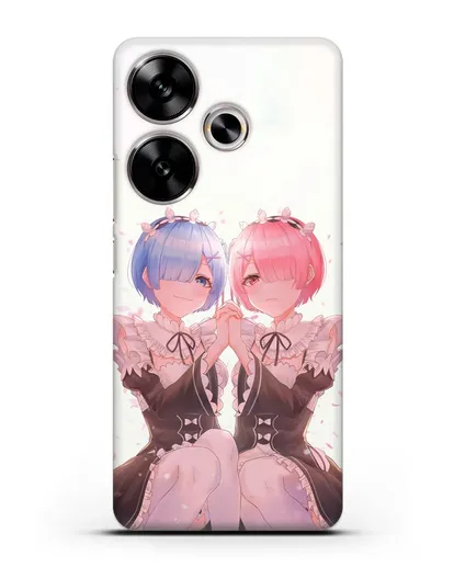 Чехол аниме Re:zero жизнь с нуля - Рем и Рам близняшки силиконовый для Xiaomi Poco F6