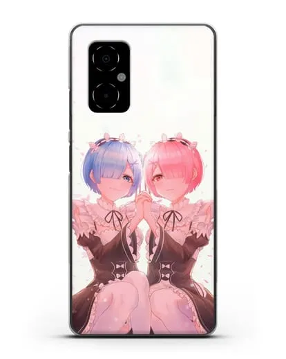 Чехол аниме Re:zero жизнь с нуля - Рем и Рам близняшки силиконовый для Xiaomi Poco M4 5G