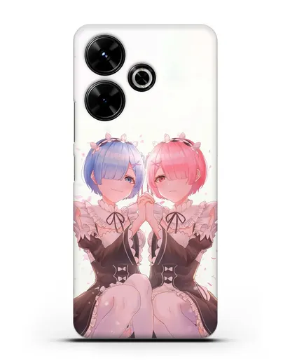 Чехол аниме Re:zero жизнь с нуля - Рем и Рам близняшки силиконовый для Xiaomi Poco M6
