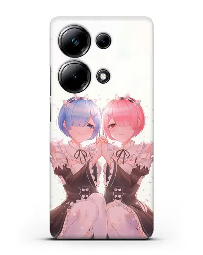 Чехол аниме Re:zero жизнь с нуля - Рем и Рам близняшки силиконовый для Xiaomi Poco M6 Pro