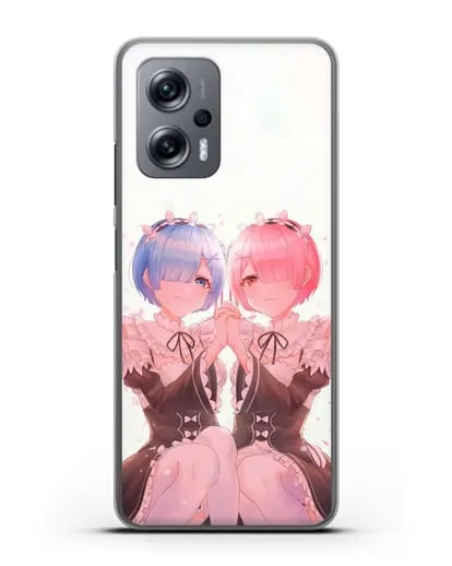 Чехол аниме Re:zero жизнь с нуля - Рем и Рам близняшки силиконовый для Xiaomi Poco X4 GT