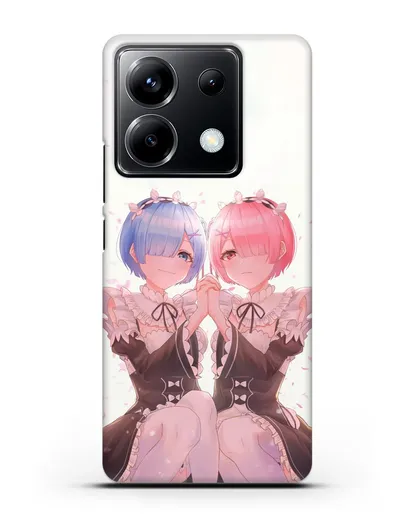 Чехол аниме Re:zero жизнь с нуля - Рем и Рам близняшки силиконовый для Xiaomi Poco X6