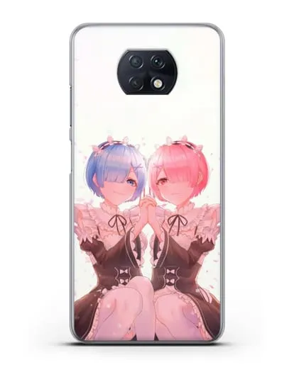 Чехол аниме Re:zero жизнь с нуля - Рем и Рам близняшки силиконовый для Xiaomi Redmi Note 9T
