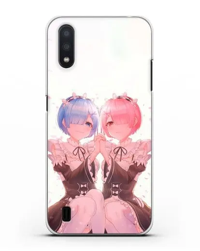 Чехол аниме Re:zero жизнь с нуля - Рем и Рам близняшки силиконовый для Samsung Galaxy A01 [SM-A015F]