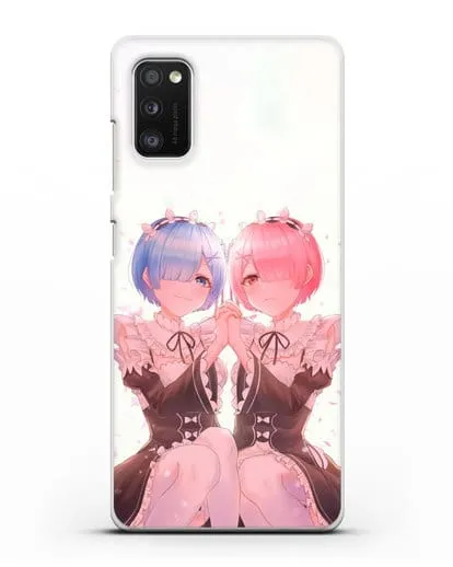 Чехол аниме Re:zero жизнь с нуля - Рем и Рам близняшки силиконовый для Samsung Galaxy A41 [SM-A415F]