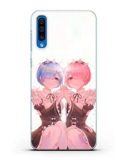 Чехол аниме Re:zero жизнь с нуля - Рем и Рам близняшки силиконовый для Samsung Galaxy A50