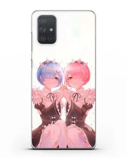 Чехол аниме Re:zero жизнь с нуля - Рем и Рам близняшки силиконовый для Samsung Galaxy A71 [SM-A715F]