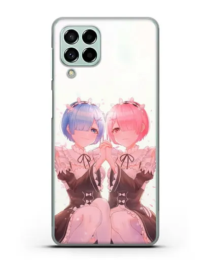 Чехол аниме Re:zero жизнь с нуля - Рем и Рам близняшки силиконовый для Samsung Galaxy M53 [SM-M536]